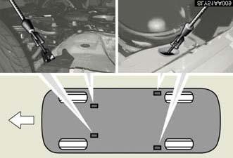 NOTE: Lexus states that the four tie-downs slots in the frame can be used to secure the vehicle. Slots are provided in the frame to take either T or mini-j type hooks. (See Figure 4).