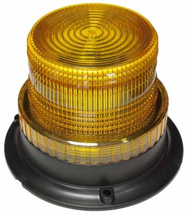 2 amp maximum current draw. Compatible with 12V and 24V vehicles. Standard 3-hole mounting. 745A amber box 1 762 LED 360 Strobing Beacon 65 double-quad flashes per minute.