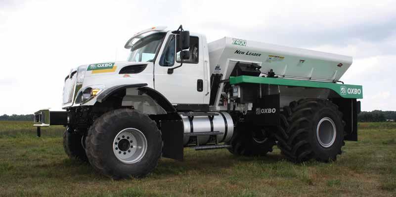 The Oxbo 7400 floater truck Reliable International chassis