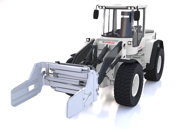 OQL 410 OilQuick automatic quick coupler system, type OQL410, is available for large wheel loaders weighing 20-32 tonnes.