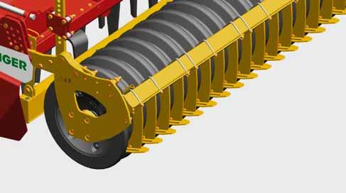 Crumbling packer roller The teeth are offset at an angle to the left and right. This roller is especially suitable for heavy, clay soils.