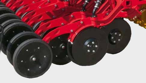 Seed is distributed evenly even when the metering shaft is rotating at a slow speed. Proven disc coulter Concave single-disc coulters, diameter 125.