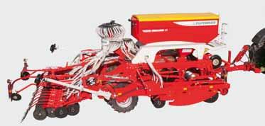 The folding disc harrow, packer and coulter rail sections follow the contours of the ground.