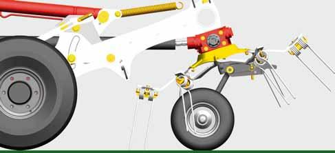Tedders: LIFTMATIC/ LIFTMATIC PLUS Before being raised, the rotors are positioned horizontally using a hydraulic