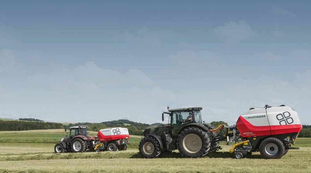 Round balers With our IMPRESS round baler we enhance the farmer's quality of life with safe and convenient operation and their livestock's quality of life with the best forage quality.