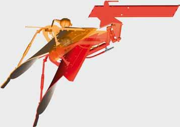 NONSTOP trip leg system A hydraulic overload protection system with adjustable triggering force protects the plough against damage.
