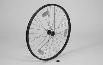 2) Check the spokes' tension by shaking/moving the spokes. 3) If necessary, carefully adjust the tension of the spokes with spoke tensioner.