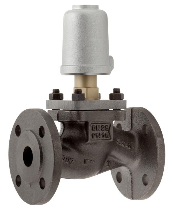 Straight Bodied Flanged Valve 7030 DN 15 up to DN 150 PN 16 Pneumatically operated straight bodied seat valve for the use in chemical plants, process technology and industrial automation.