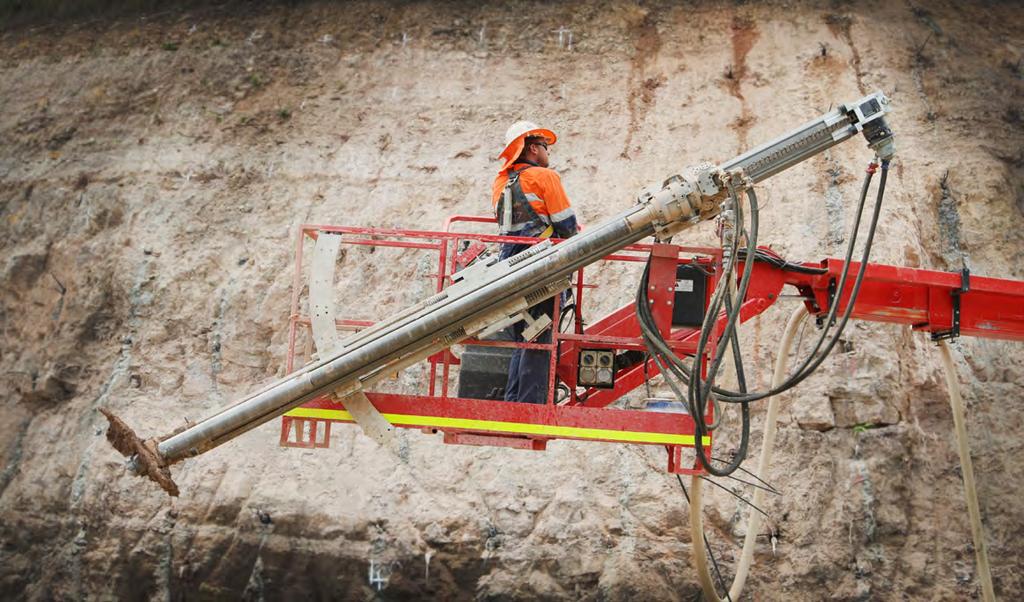 SJ / ME Skyreach have Drill Rig Mounts that are fitted to JLG ft Boom Lifts which are purpose built for working on large rock walls.