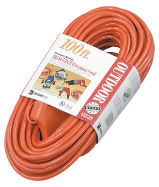ft 125 VAC 15 A Tri-Source Vinyl Multiple Outlet Cords Stripes Extension Cords Conductor : Cable