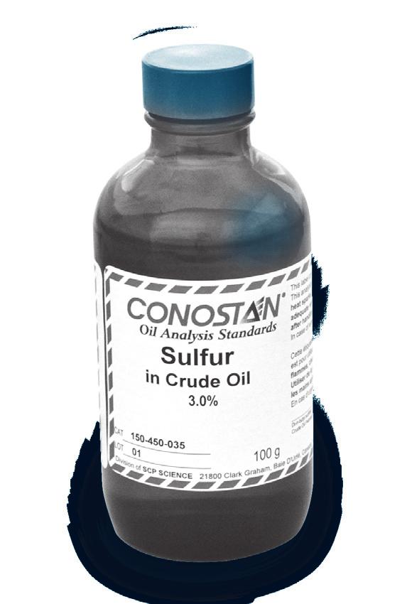 224 SCP SCIENCE sulfur standards Sulfur is a contaminant found in petroleum products including crude oils, fuels and lubricants.