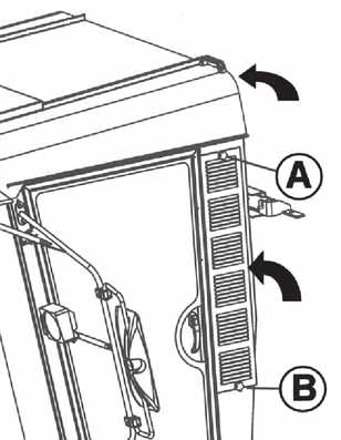 CAB Ventilation, Heating and Air Conditioning is located either at the back of the ceiling or on the left side of the cab. Fig. P65. minimum once a year.