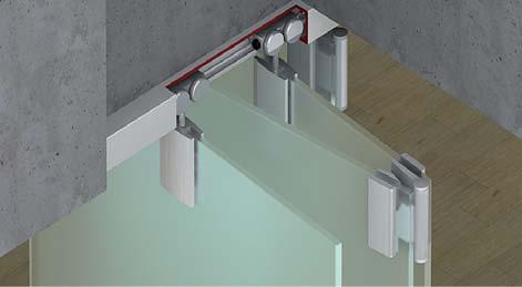 Glass Folding Sliding Wall Fittings Fold 70-R, door weight up to 70 kg For 1.5-leaf to 7.
