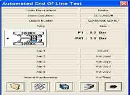 Automated End-of-Line Test Automated End of Line Test (OEM recommended only) The auto end of line test enables a parameter file to be opened for a trailer, program the ECU, rest and check for