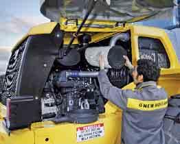 aware of all machine main functions, such as engine and transmission diagnostics, error reporting and warning prompts.