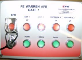 2. Operating Instructions for Operator Controls for a RSS-2000 Barrier System with Push Buttons in a Console.