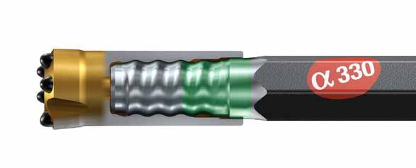 New design for lower costs per drillmeter Thread length and diameter means more steel and at least 30 % better