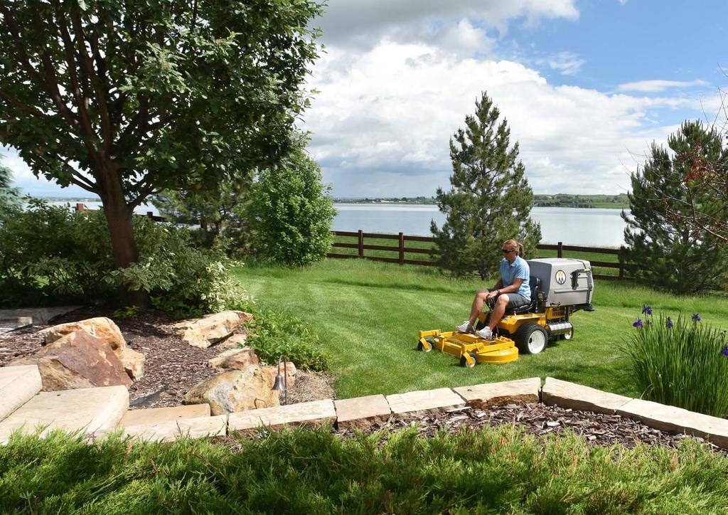 Durable design and a powerful engine provide agility, maneuverability, and high-mowing capacity.