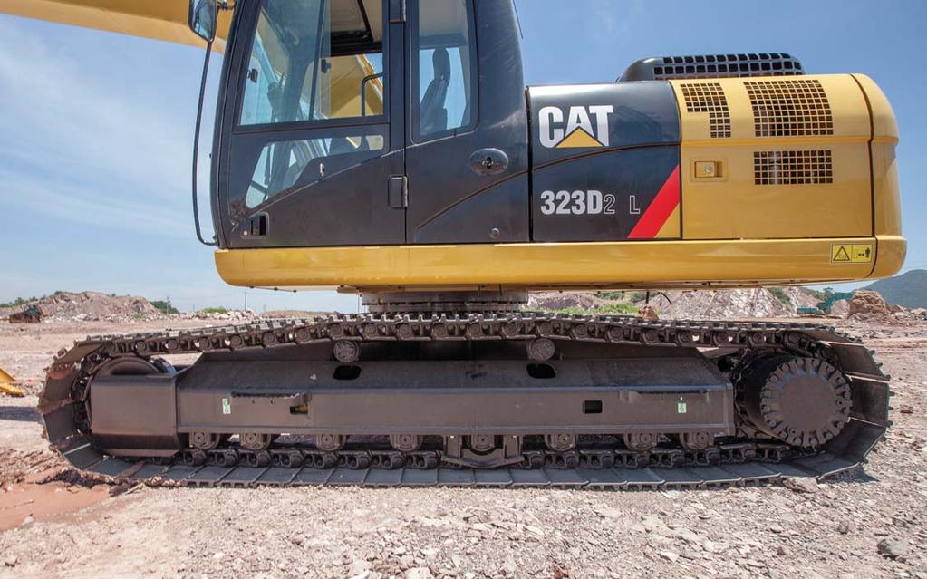 Undercarriage and Structures Strong and durable, all you expect from Cat excavators Undercarriage The long (L) wide and sturdy undercarriage maximizes stability and lift capacity.