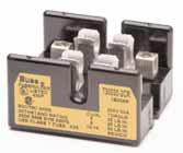 Class T fuse blocks 300V T300 Description: T300 (300V) fuse blocks for use with Class T fuses (Cooper Bussmann JJN). : See illustrations. Construction: Glass polyester, phenolic on 600A, UL.