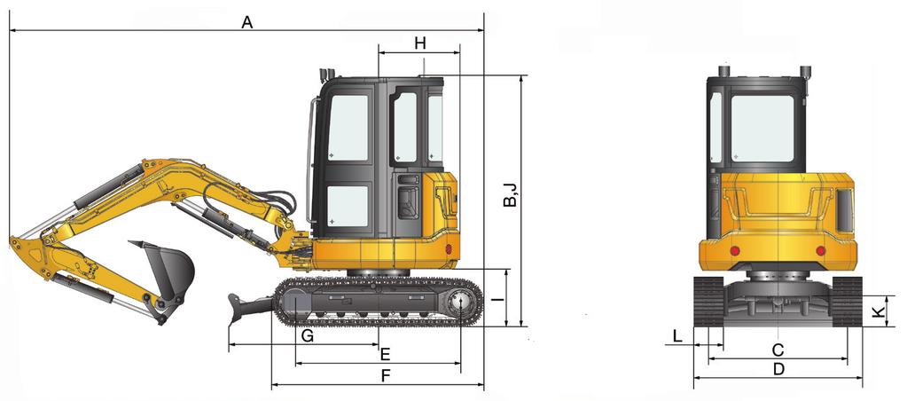 930E EXCAVATOR SPECIFICATIONS DIMENSIONS Standard Arm Long Arm Boom 2.45 m (8 ft 0 in) Arm options 1.32 m (4 ft 4 in) 1.