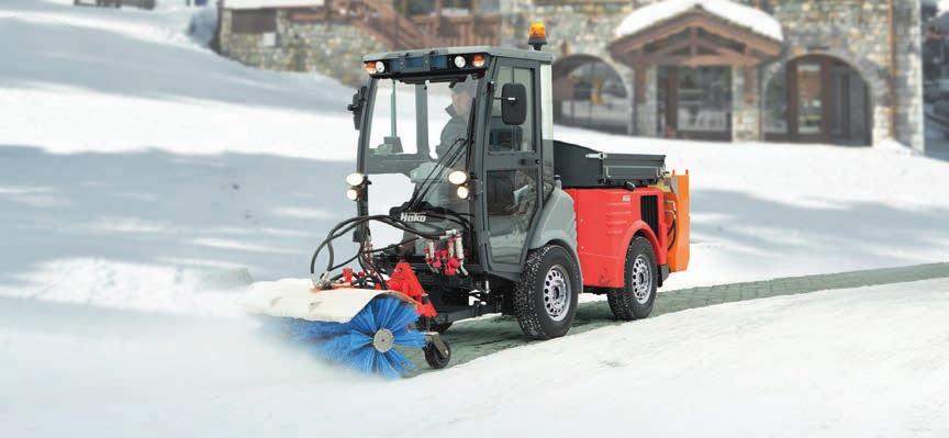 From fighting effectively as a lawn mower suction combi machine, black ice through gritting or brine spraying to snow clear- providing particularly low-noise and efficient working.