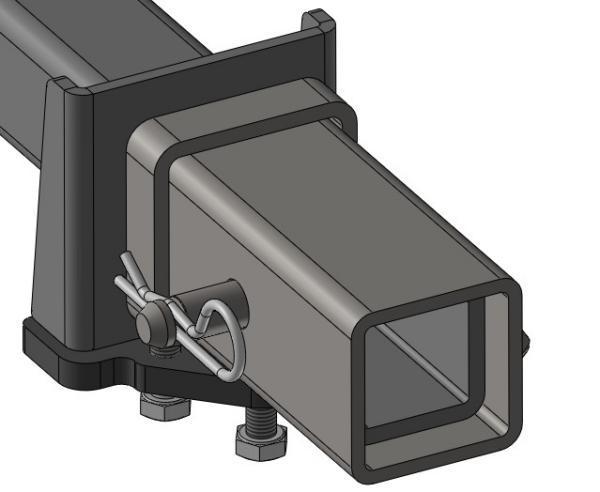 Mounting the Carrier to the Hitch Receiver 1. Slide the clamping block (G) over the end of the hitch tube. Make sure the large, open end of the clamping block faces the hitch receiver on the vehicle.