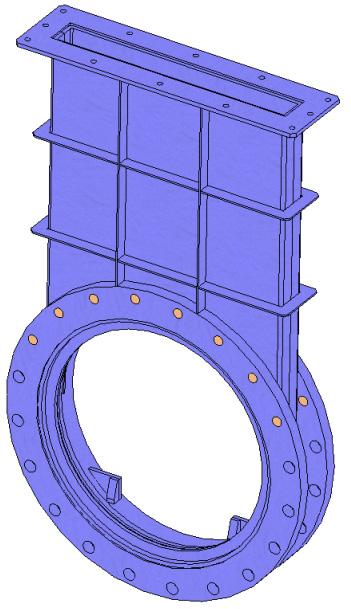 DESIGN CHARACTERISTICS 1 BODY The body of this type of damper is usually mechanically welded and made from different thicknesses with reinforcements and structural profiles in order to prevent any