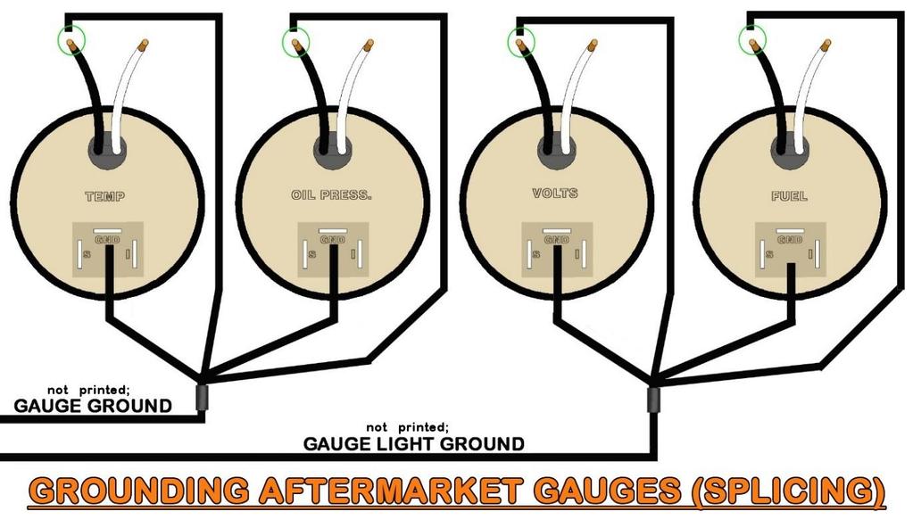 Grounds need to be supplied to the gauge lights and to any ground