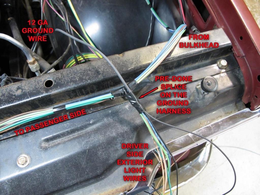 If you have a single headlight on each side of the truck, the high beam ground wire from the front light harness can be removed.