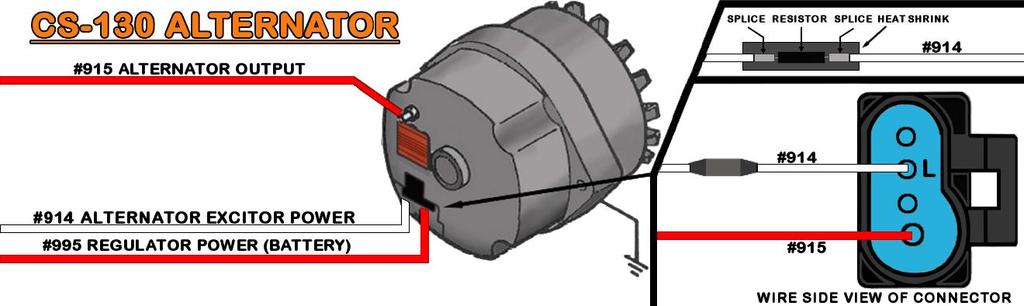 The resistor* will simply need to be installed inline on the #914 wire as shown in the diagram on the next page.