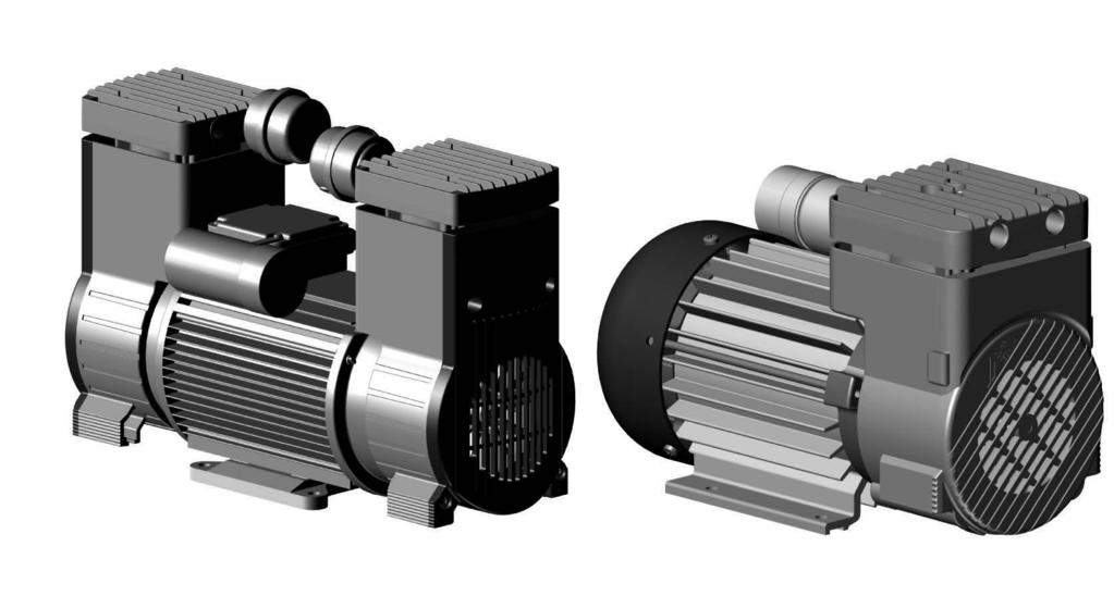 Oil-free piston compressors KK and piston vacuum pumps KV