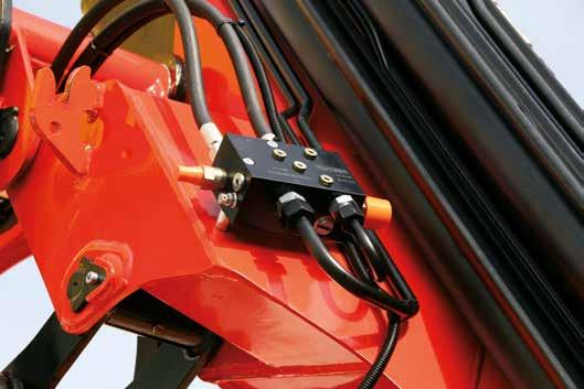 Ergonomic crane control All information at a glance The operating levers for all crane functions are arranged