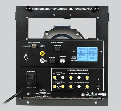 The Four-Quadrant Dynamometer/Power Supply, Model 8960, is a highly versatile USB peripheral that is used for multiple functions (dc power source, single-phase ac power source, prime mover, brake,