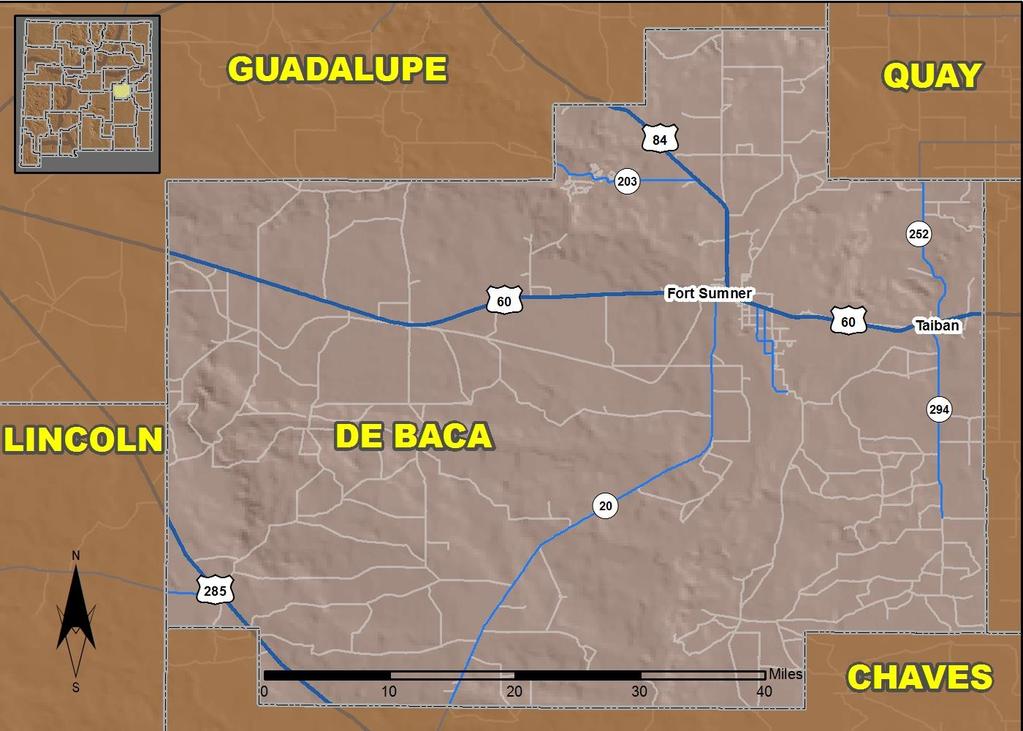 6 De Baca County Produced for the New Mexico Department of Transportation, Traffic Safety Division, Traffic Records Bureau, Under Contract 58 by the University of New Mexico, Geospatial and