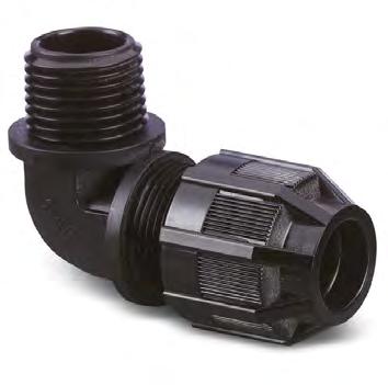 NSG SERIES - 90 ELBOW NYLON CABLE GLANDS FOR GENERAL PURPOSE 21 General purpose 90 elbow nylon cable glands NSG-90 Series Features and benefits: Large cable clamping range Liquid tight mechanical