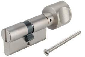 Master Key System SA WC Double profile cylinder with round thumb turn 34 9 Emergency slot for open by coin Available with fixing screws Length A/B mm Packing: 1 pc.