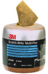3M Scotch-Brite Pre-Cut Rolls Pre-forated, ready to use 3M Scotch-Brite Hand Pads, in a choice of three grades, using su sharp 3M abrasives for more aggressive cut without increased coarseness.