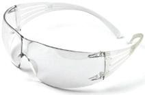 3M SecureFit SF200 Series Protective Eyewear Featuring 3M Pressure Diffusion Technology; the spectacle temples naturally adjust to individuals' head shapes and sizes without increasing pressure on