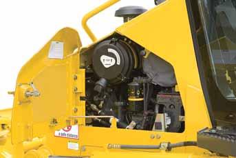 CRAWLER DOZER MAINTENANCE FEATURES D31/D37-22 Hydraulically-driven swing-up fan The D31/D37-22 utilizes a swing-up fan with a gas strut-assisted lift locking system to provide easy access to the