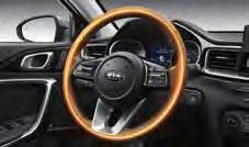 Bright ideas Electronic parking brake Heated steering wheel The front of the Kia Ceed merges high-tech with striking design for