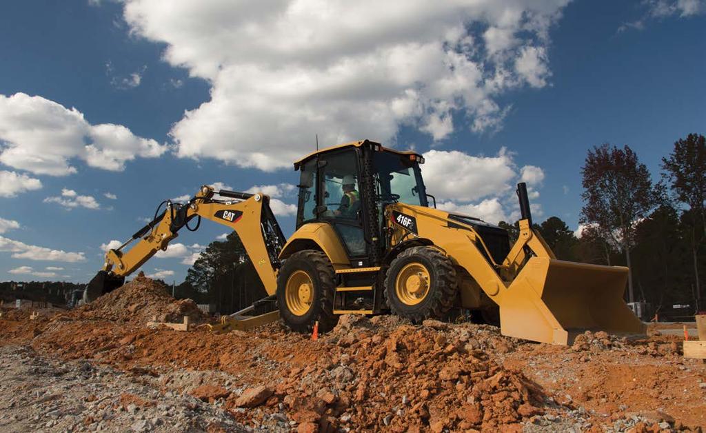 415F2, 415F2 IL, 416F2, 420F2/420F2 IT, 430F2/430F2 IT, 450F Cat Backhoe Loaders set the industry standard for operator comfort, exceptional performance, versatility