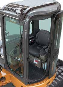 GET A LITTLE MORE COMFORTABLE. SMARTEST CAB DOOR IN ITS CLASS What s the point of a zero tail swing design if the open door hangs over the tracks?