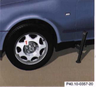 7. Jack up the vehicle until the wheel is clear of the ground. Never start engine while vehicle is raised. 8.