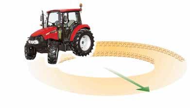 Cab design on Farmall C has been optimised to enable the tractor to be comfortably be driven through a 2.5 m doorway on 16.9R30 tyres without issue.
