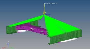 The model is imported in ANSYS to perform linear analysisand maximum displacement and von-mises stress are obtained. 1.