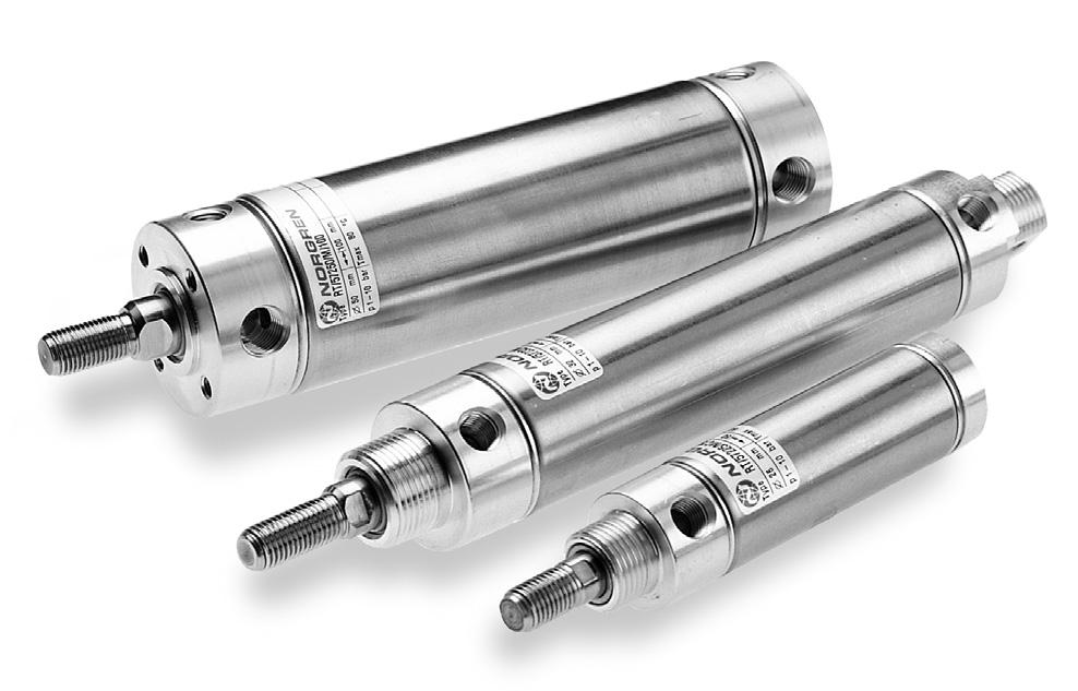 Roundline Cylinders Magnetic Piston Double Acting Ø 8 to 63 mm Three different basic versions provide flexibility and wide range of application Magnetic piston as standard provides a wide range of