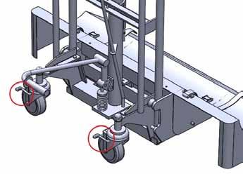 Operation 4.1 How to use the brakes The Lifter is equipped with 2 brakes. 1. To engage the brake, press both the brake pedals with your foot. 2. To release the brake, lift up the brake pedals with your foot.