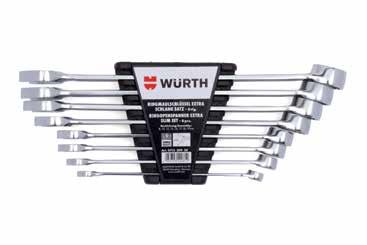 COMBINATION WRENCHES UTRA SIM Extra-slim mouth design Version: Metric, extra-slim shape Drive: Rg side: POWERDRIV 12-sided Standard: DIN 3113A/ISO 3318/7738 Material: Chrome-vanadium-steel Surface: