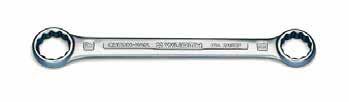DOUBE ENDED RING SPANNERS (STRAIGHT) Double-Rg Spanner Design: metric, straight. Drive: POWERDRIV double-hex Standard: DIN 837/ ISO 1085. Material: Chrome-vanadium-steel. Surface Design: fish: metric.